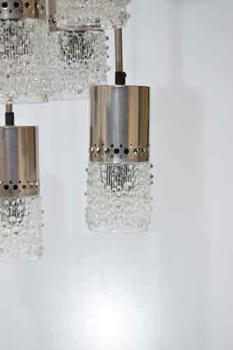 Lustre Vintage Cascade Suspensions En Chrome Et Verre Html